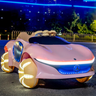 Mother and baby children's electric car four-wheel can seat men and women children four-wheel drive with remote control swing charging toy car girl pink leather seat + four-wheel drive + remote control + bluetooth