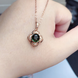 Green magpie phoenix 18k gold color gold tourmaline pendant women’s rose gold red blue emerald colorful jewelry necklace girlfriend gift