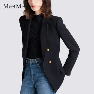 Meetmetro mayer 2025 autumn new black suit jacket women's fashion casual professional temperament suit black xl