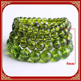 Ting white peridot bracelet natural green crystal bracelet missing wood repair wood wooden jewelry couple men's and women's beaded light luxury 6mm olive green natural crystal stone