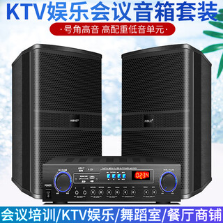 Aibuz 604 home bluetooth ktv speaker set home living room karaoke professional stage conference room classroom shop training speaker 2 8-inch speakers + 350w amplifier