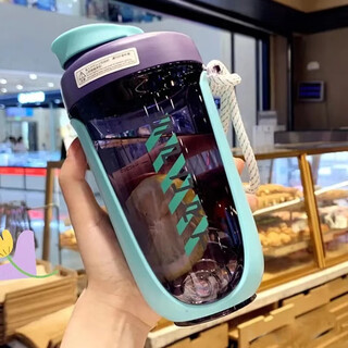 Youjia liangpin shaker cup fitness sports water cup men's and women's protein powder plastic cup portable scale leak-proof milkshake blending cup green direct drink style/stirring ball 590ml
