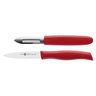 Zwilling grip series tomato knife and fruit knife set german imported vegetable and fruit knife bread knife set red fruit knife + paring knife 2-piece set