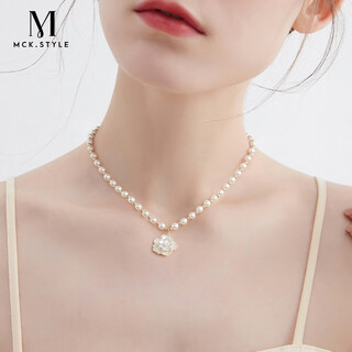 Mck camellia imitation pearl necklace women's necklace clavicle chain girlfriend chinese valentine's day gift