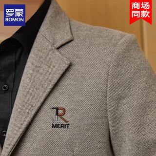 Luo meng light luxury business casual suit for men spring and autumn new versatile anti-wrinkle-free ironing dad work suit single suit jacket for men 2018 dark brown regular 175 (135-150jin jin is equal to 0.5 kg)