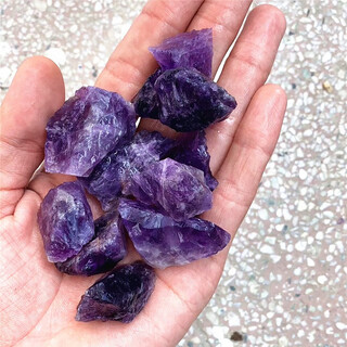唯誠天然紫水晶原石梦幻紫色原矿水晶碎石摆件矿石标本能量石大块毛料 100g 20mm-40mm