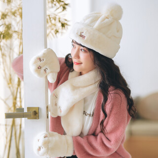 677888 gift box three-piece set of hats, scarves and gloves in winter all in one cute birthday gift for girls on new year's day and new year's day