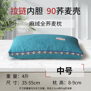 Ye hanwei linen full buckwheat hull pillow buckwheat pillow large buckwheat hull pillow core long pillow for home use cyan one 4jin jin equals 0.5kg buckwheat 35*55cm