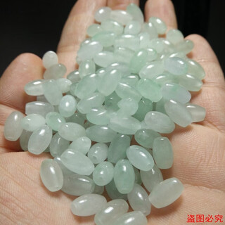 Jinran jade ice seed light green loose beads natural bashan jade beads semi-finished rice beads bucket beads bracelet necklace diy