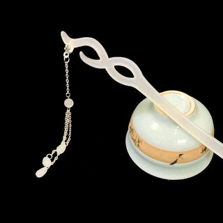 White snake originates from the same style bead hairpin, chinese style tassel hairpin, green snake originates from ancient style hairpin, new chinese style imitation white jade tassel hairpin