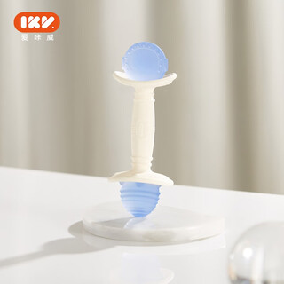 Ikv teether for babies over six months old, 468 month old baby toy, silicone chewing gum, soothing magic wand teether - blue