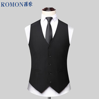 Romon suit vest men's vest trendy formal business casual suit vest men black xl