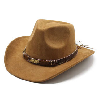 Nanbomaru white snowy cowboy hat for men and women tibetan hat ethnic style suede texture feather cowboy hat khaki m (5658cm)