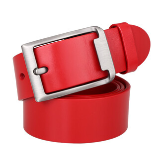 Niu master red belt men's zodiac year red belt horse year men's casual pin buckle trouser belt 1101 qiji red 120cm