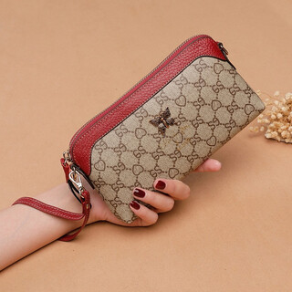 Grozd large-capacity handbag women's handbag long wallet new clutch bag mobile phone bag crossbody bag upgraded shoulder strap burgundy