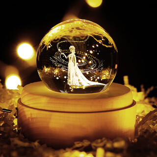 迪士尼（Disney）艾莎公主水晶球音乐盒八音盒教师节礼物生日礼物女生儿童玩具