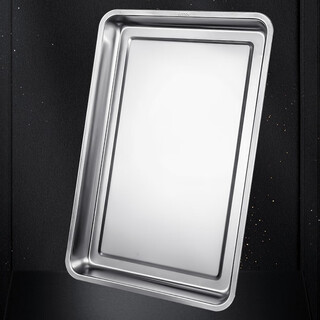 Hanxiao stainless steel basin rectangular dish basin kitchen household square basin cold dish special iron plate stewed vegetable display basin commercial non-magnetic deep dish 50*35*4.8cm no specifications