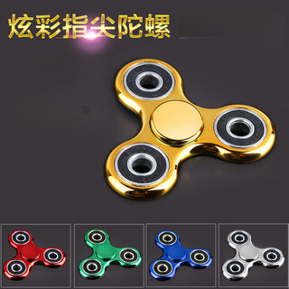 Coollefei fingertip top electroplated version for adults and children to relieve boredom and decompression toy metal texture finger colorful top ab gold classic version