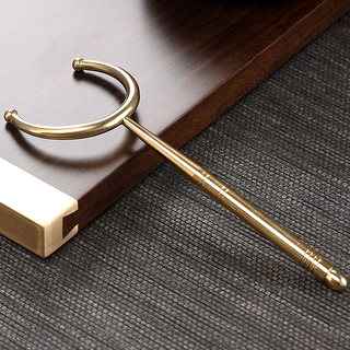 Jiutang handmade pure brass tea knife, tea needle, pu'er tea knife, tea awl, tea ceremony six gentleman accessories, kung fu tea set accessories, pure brass cup and fork