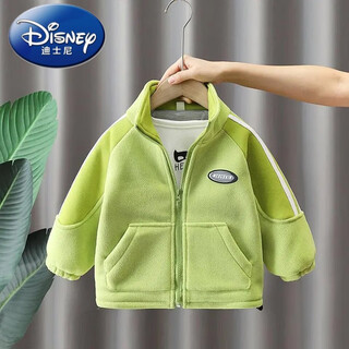 Disney children's polar fleece jacket autumn and winter new boys' cotton thickened clothes baby winter warm tops green quilted (first release) 100