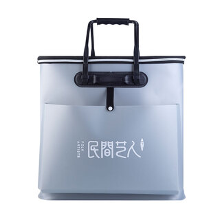 Folk artist's large thickened live fish bucket dry eva one-piece foldable wet separate fish protection bucket fishing fish bucket
