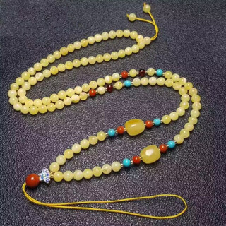 Chengyuanxiang creorisetin beeswax necklace women's pendant with chain pendant chain clavicle chain baltic sea natural russian amber lanyard 5mm65 cm circumference