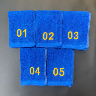 Renying 4d kitchen special towels customized logo hotel catering classification color code management with digital number absorbent rags royal blue cotton 5 strips (with digital number) 30x30cm