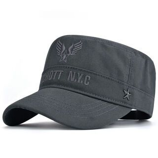 Queenjoy hat men's versatile casual spring and autumn middle-aged flat hat outdoor sun visor military hat middle-aged and elderly peaked cap gray adjustable hat 56-60