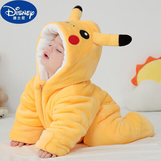 Disney (disney) baby thermal jumpsuit thickened baby hoodie plus velvet outing clothing cartoon crawler with foot padded clothes for autumn and winter elf winter style plus velvet and thickening-covers hands and feet size 59 recommended for newborns