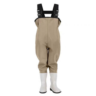 Sanqihu children's waders, play water suits, one-piece wading pants, kindergarten suspenders, waterproof pants, beach pants, fishing shoes, 2526 shoe size, shoe inner length 16cm