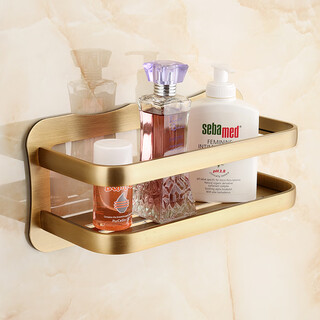 Queen's family queen's family antique space aluminum punch-free bathroom storage rack retro single-layer bathroom and kitchen dual-use pendant with railings