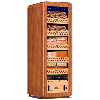 Qielong 48hc cigar cabinet intelligent constant temperature and humidity cigar cabinet fashionable curved household energy-saving silent cedar wood shelf cigar cabinet air-cooled frost-free compressor cabinet 78hc rosewood grain cedar wood shelf + curved + constant temperature and humidity