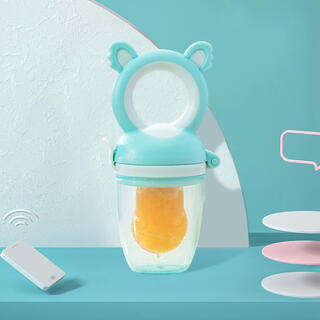 Hisamori yoshida baby food fruit and vegetable bite bag baby eating fruit food supplement artifact bite bite music molar silicone chewing gum to play mint green with size m bite bag