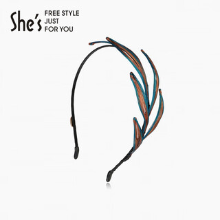 She s qianzi fantasy land original contrasting color leaf headband light luxury high-end hairpin headband hair accessories birthday gift blue coffee contrasting color c0