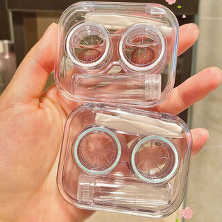 Lohas travel contact lens case portable contact lens box storage tweezers clip suction stick wearing tools and accessories integrated