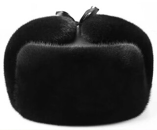 Hengyuanxiang imported mink fur hat men's lei feng hat northeast middle-aged and elderly men's winter hat winter cold protection black mink leather ear protection lei feng hat medium size (57-59cm)