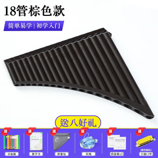 晗畅YTK玉竹排箫民族乐器初学入门16管C调易学排箫小学生儿童演奏 18管棕色+刻字+好礼