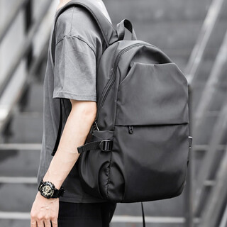 Brahma backpack men's light casual large capacity travel bag commuting backpack computer bag trendy high school college student bag upgraded black medium size