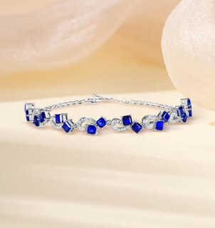 Coasze jewelry sapphire bracelet for women, 18k gold inlaid diamond bracelet, chinese valentine's day gift for girlfriend, blue sapphire bracelet - ready stock