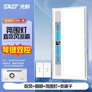 Xianke kitchen cooler embedded lighting two-in-one air conditioner integrated ceiling ventilation cooler fan cooler key switch type* hair dryer + lighting + ambient light