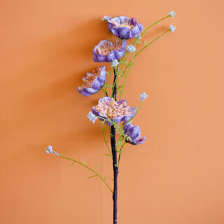 Xushansi hibiscus artificial flower azalea butterfly love flower white butterfly dried flower guest decoration living room tv cabinet dining table flower arrangement colorful butterfly hibiscus purple