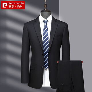 Pierre cardin high-end light luxury worsted wool anti-wrinkle suit suit for middle-aged men, business formal suit, wedding dad suit, black my7001 model 3xl 190 size recommended 175 jin jin equals 0.5 kg -190 jin jin equals 0.5 kg