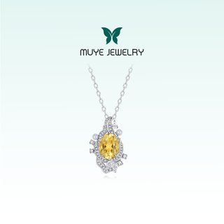 Muye natural colored treasure citrine necklace yunpo chenxi necklace niche exquisite original design necklace yunpo chenxi necklace