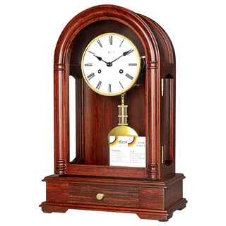 Hanshi (hense) german movement mechanical desk clock living room solid wood desk clock european retro clock old-fashioned alarm clock hd328 hd50 hedgehog rosewood + german 14-day movement