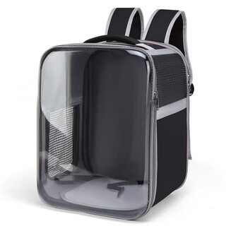 Moorpet cat bag, transparent outing backpack, portable cat bag, breathable pet bag, cat bag and dog bag, black (13 jin jin for cats is equal to 0.5 kg, 10 jin jin is equal to 0.5 kg for inner dogs)