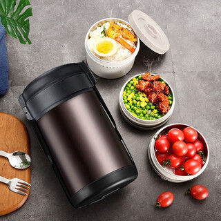 Jackino insulated lunch box and pot, stainless steel separated lunch box, student lunch box and dinner plate, special price - 1.8l pot - independent compartment 3 layers