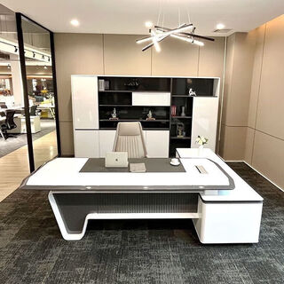 New high-end paint boss desk designer modern simple boss desk fashion president executive desk 1.8 meters left side cabinet