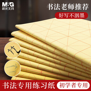 Chenguang (m&g) stationery brush calligraphy paper raw edge paper rice grid rice paper calligraphy practice paper for beginners to practice calligraphy 10cm*12 grid 100 sheets/package birthday gift apy9070l