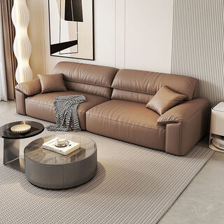 Italian minimalist cowhide sofa genuine leather home modern simple sofa large and small apartment leather art sofa living room straight row selected anti-fouling cat scratch leather 1.25m single seat multi-color optional