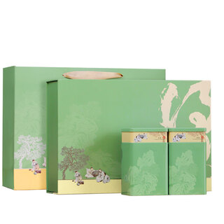 Gugentang 2024 new tea high-end tea gift box for gifts mingqian green tea canned wholesale souvenirs dexian longjing double can gift box 200g